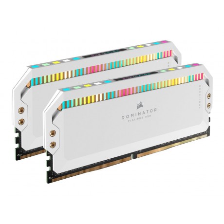 MEMOIRE PC CORSAIR DOMINATOR PLATINUM RGB LED DDR5 32Go (2x16Go) DIMM 6200 MHz BLANC