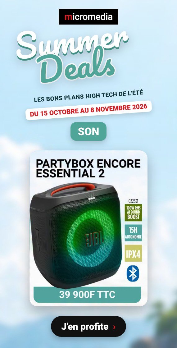 Summer Deals Micromedia - du 15 octobre au 8 novembre 2026